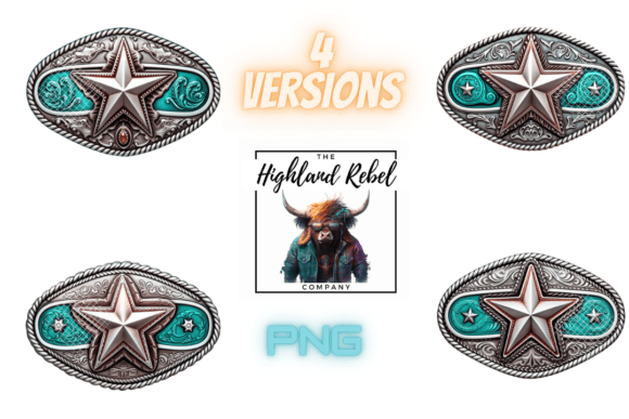 Belt Buckle Design R, 4 Versions