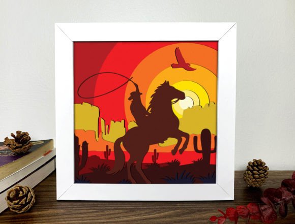 CowBoy Shadow Box 3D SVG Design Review for Real Projects