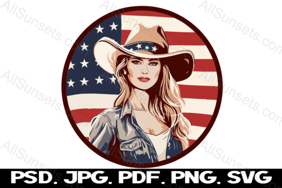 Cowgirl American Flag Long Blond Hair Review
