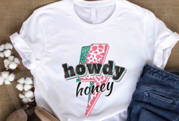 Howdy Honey Neon Lightning Bolt PNG
